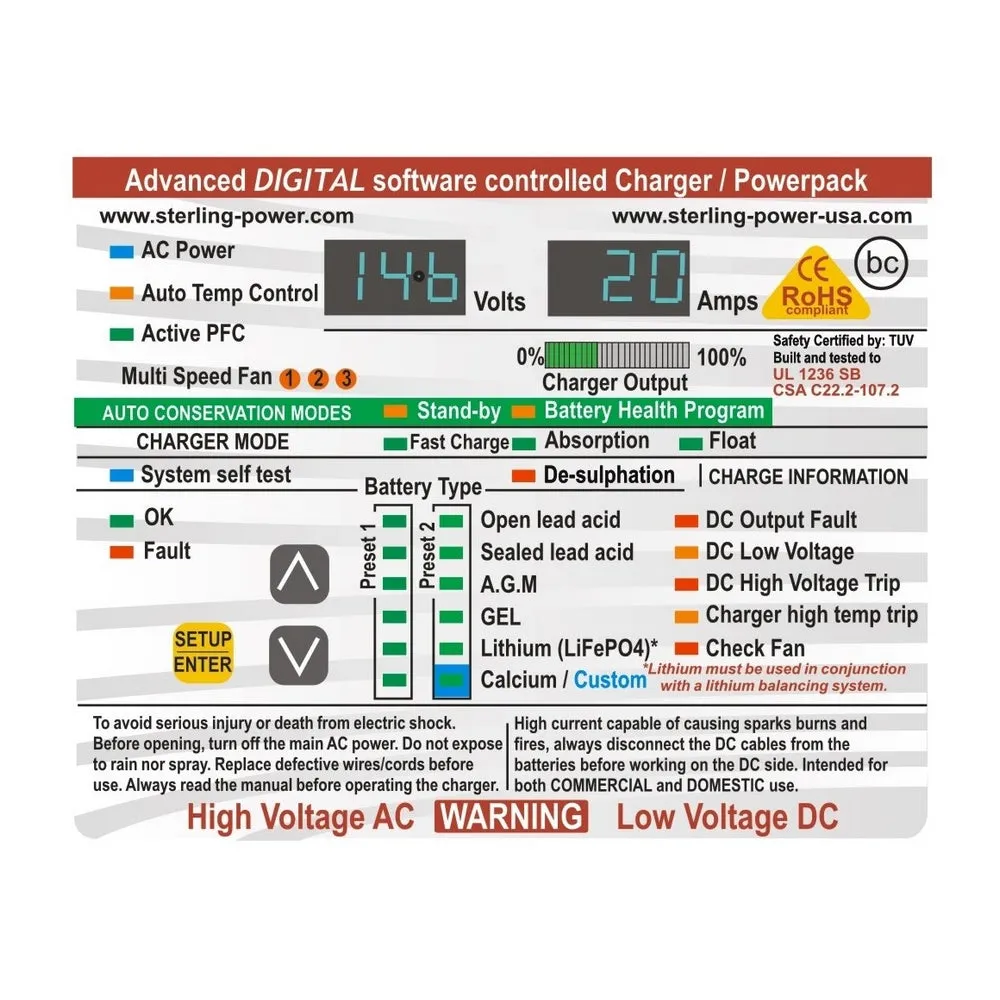 Sterling ProCharge ULTRA Battery Charger - 12V - 30A - 3 Outputs