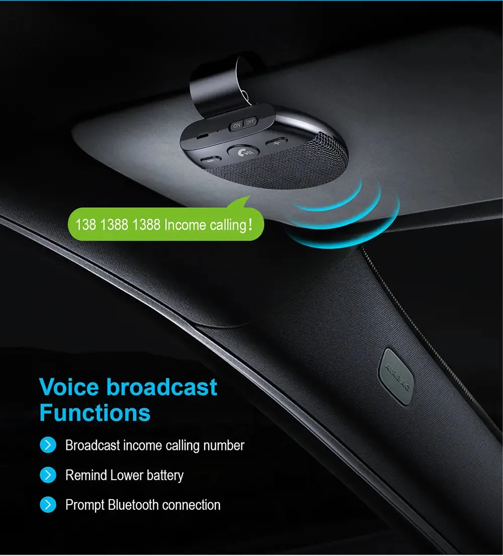 Sun Visor Wireless Bluetooth 5.0 Handsfree Carkit-Bluetooth Car Kit