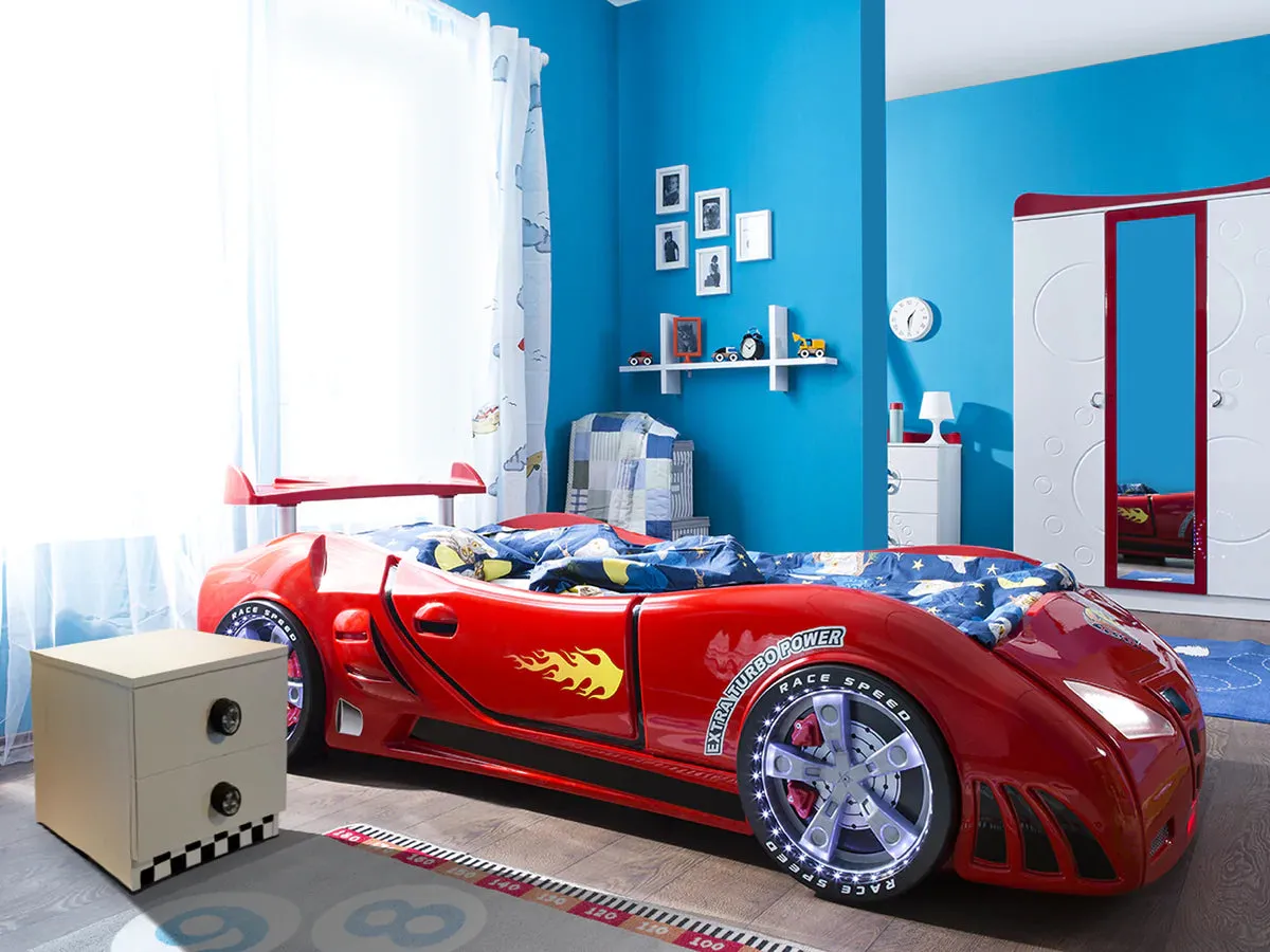 Super Cool | Heavy Duty Star Racer Kids Nightstand | Goes Great With Our Race Car Beds