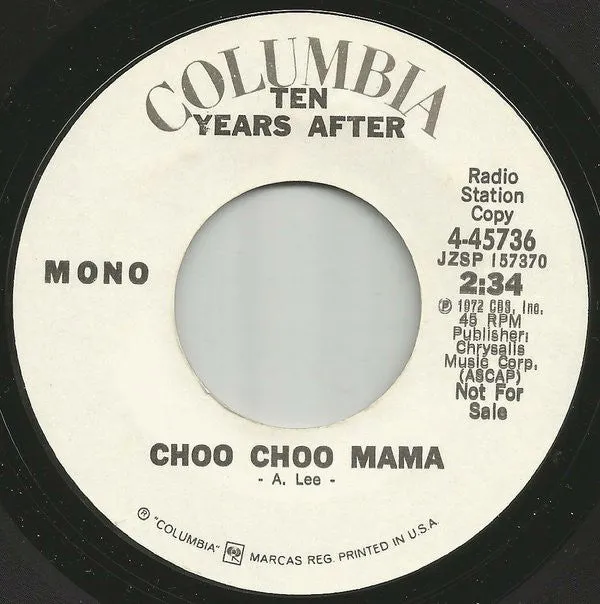 Ten Years After - Choo Choo Mama (7", Single, Mono, Promo) (VG )