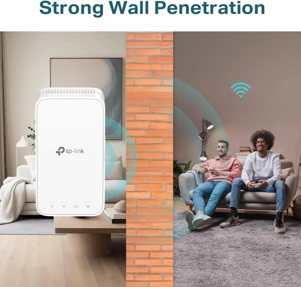 TP-Link WiFi Extender Booster, Dual Band AC1200 Mbps Mesh WiFi Range Extender Booster, 5GHz Internet Booster, Ultraxtend Home WiFi Repeater App Control Easy Setup, UK Plug (RE300)