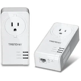 Trendnet Inc Powerline 1200 Av2 Adapter Kit With Built-in Outlet  3 Year Limited Warranty