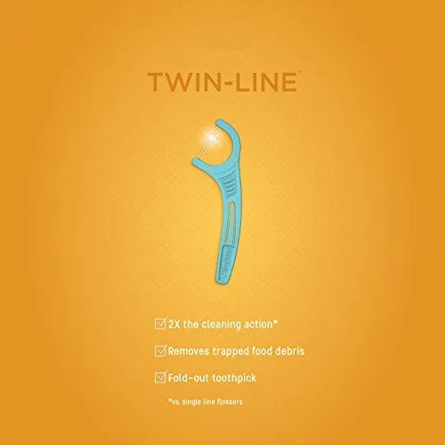 Twin Line Whitening Flosser 75 Count Pack Of 6