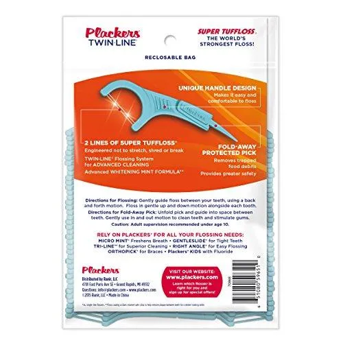 Twin Line Whitening Flosser 75 Count Pack Of 6