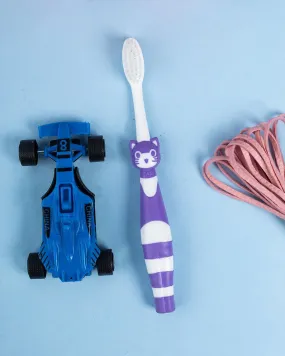 Ultra Soft Bristles Kid Toothbrush with Toy Car, Blue, Plastic