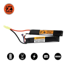 Valken Energy LiPo 7.4V 2500mAh 15C/25C Twin Stick Battery - Mini Tamiya