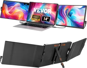 Vevor Laptop Screen Extender 14" HD 1080P Portable Dual-Screen Monitor for 13"-17" Laptop New