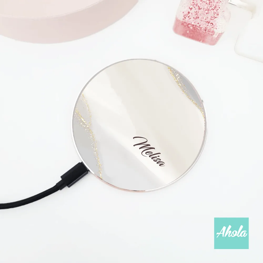 【White Agate】15W Ultra thin FastWireless Charger Pad 白瑪瑙名字無線差電板