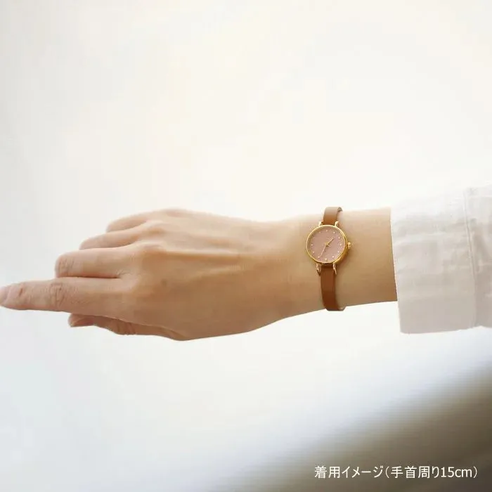 Women's Wristwatch - Garnet (Shadowy Cherry-Pink Color), Japanese handmade wrist watch