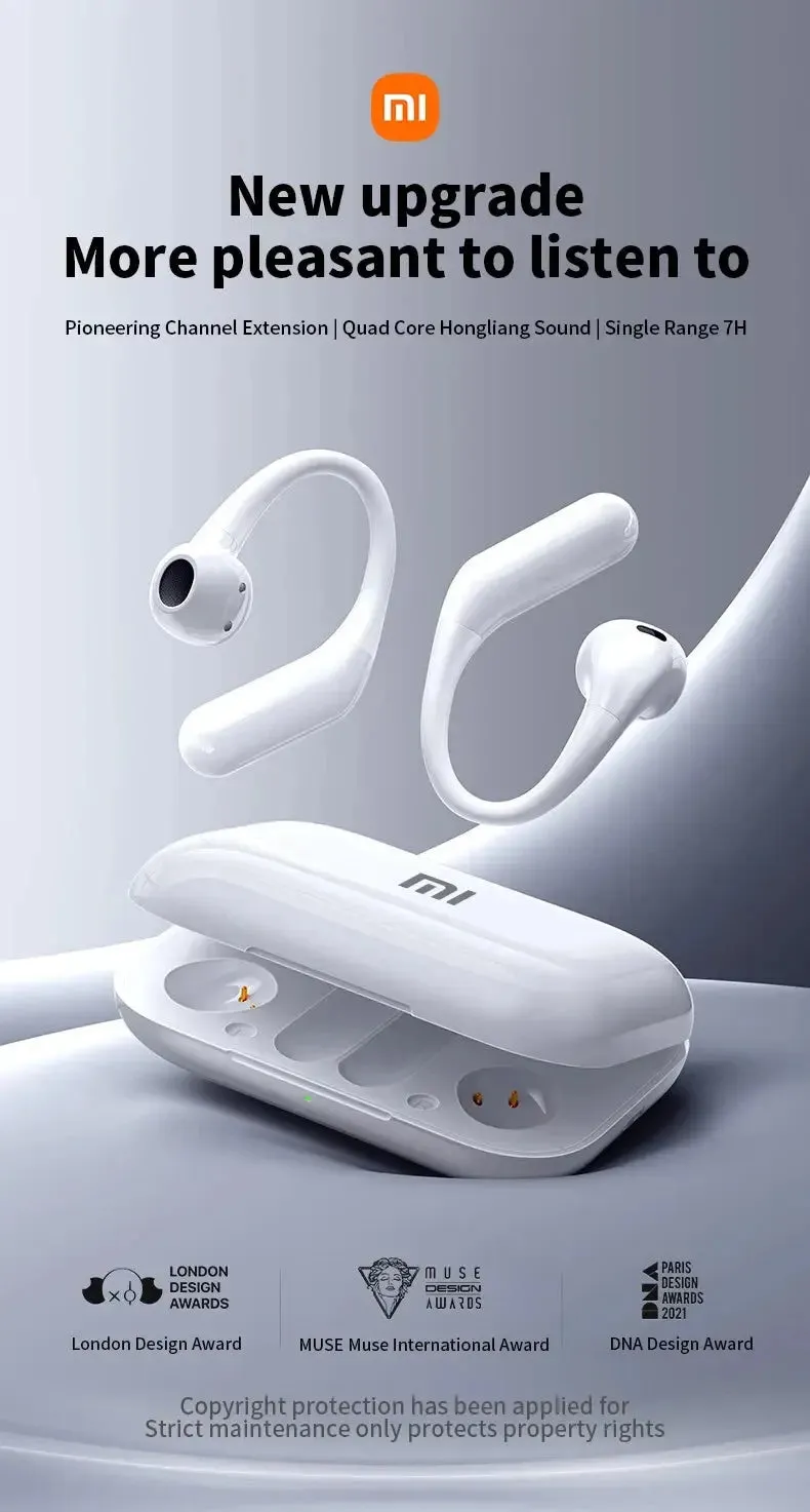 XIAOMI Air 6 Ear Hook Headphone TWS Bluetooth Open Ear Earbuds Wireless Headset For Sports Running HIFI Sound Earphone With Mic